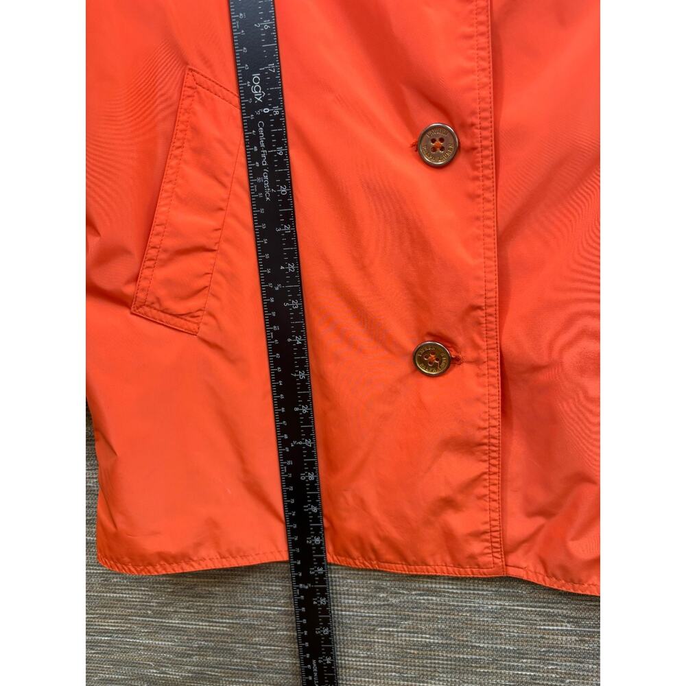 Lauren Ralph Lauren Trench Button Rain Coat Womens Size M Orange Lined - Picture 8 of 9